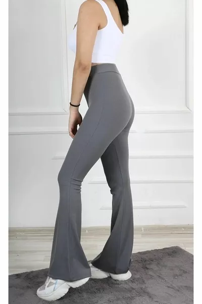Pantalon legging espagnol pickup taille haute avec polaire à l’intérieur des côtes d’hiver