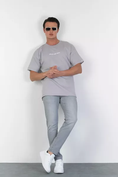 Herren Grau Slim Fit Slim Fit Stretchy Lycra Denim Jeans Jeans Hlthevalgrey-a