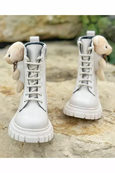 أحذية تيدي بير للفتيات ، أحذية أطفال بسحاب ، أحذية أطفال سوداء