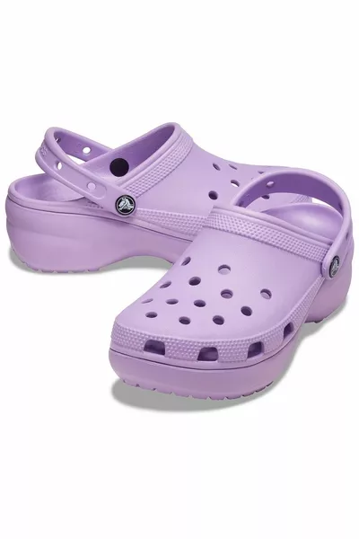 Klassieke plateauklomp met lila