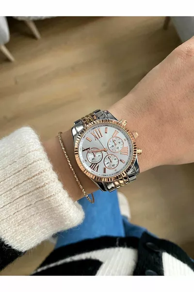 Orologio da polso unisex in metallo modello M Kors a 3 colori