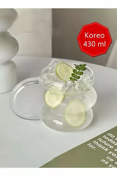 Koreo Fire Resistant Asymmetrical Cup Mug with Handle  ml