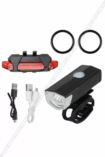 USB wiederaufladbare LED Fahrrad Scheinwerfer Frontlicht Rückleuchte