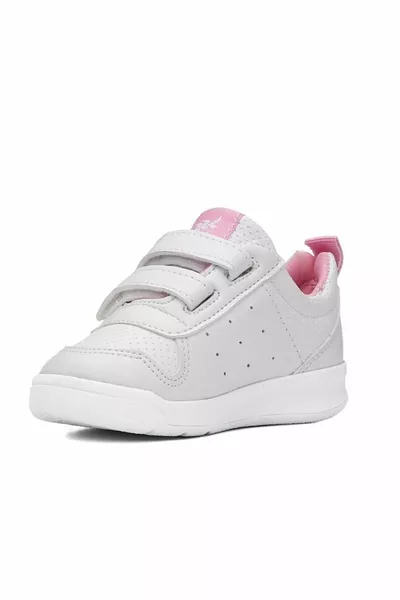 العظام الخطوة الأولى طفل فتاة الأحذية / أحذية البنات أبيض-وردي