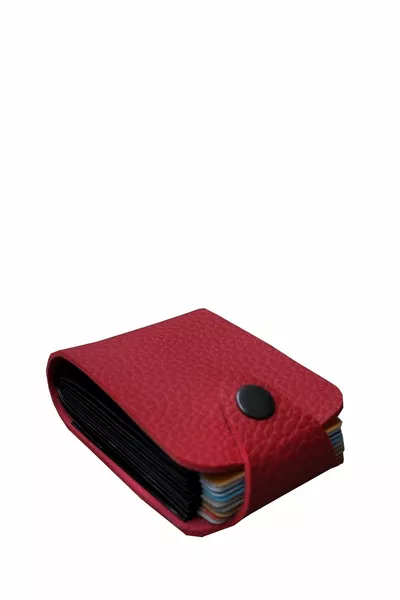 للجنسين  مقصورات جديدة صغيرة العفن الأكورديون تصميم الجلود حامل بطاقة الائتمان المحفظة