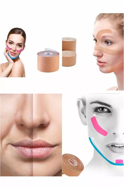  см лента за лице Обтегане на лицето Лифтинг Колагенова лента Повдигане на бръчки Естетично чело и назолабиална лента