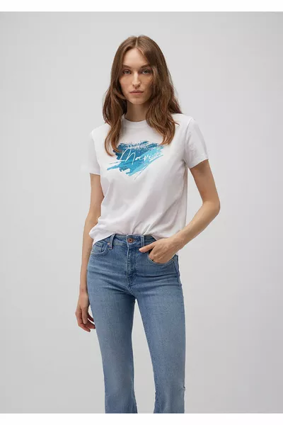 Printed White T-Shirt Regular Fit / Regular Cut 