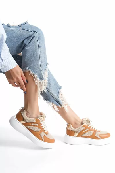 نسائي الدانتيل متابعة ليوبارد مفصلة عارضة أحذية رياضية عارضة