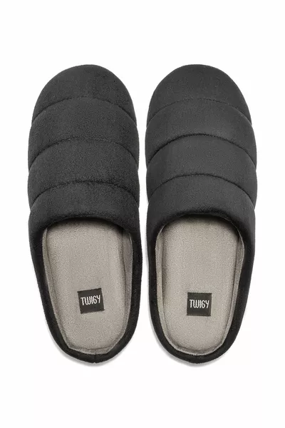 Adamo Herren Hausschuhe Silent Sole Schwarz Smoked /