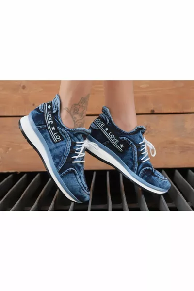 Sneakers in denim da donna