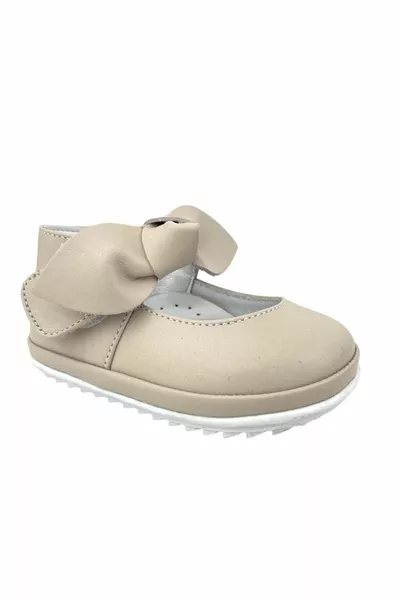 Sandales Bow Cuir First Step Beige