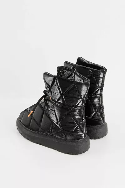 Popiyo Lace-Up Quilted Thick Sole Women's Snow Boots