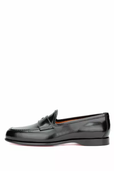 Herren Echtleder Schwarze Loaferschuhe mit Öffnung
