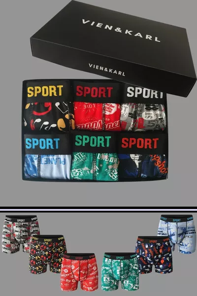 الرجال منقوشة 6 قطع قسط تمشيط القطن مربع القطن ليكرا الملاكم