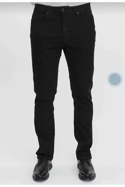 الرجال الظلام الأزرق الداكن مستقيم الكلاسيكية عارضة قطع العادية تناسب ليكرا الدينيم الجينز