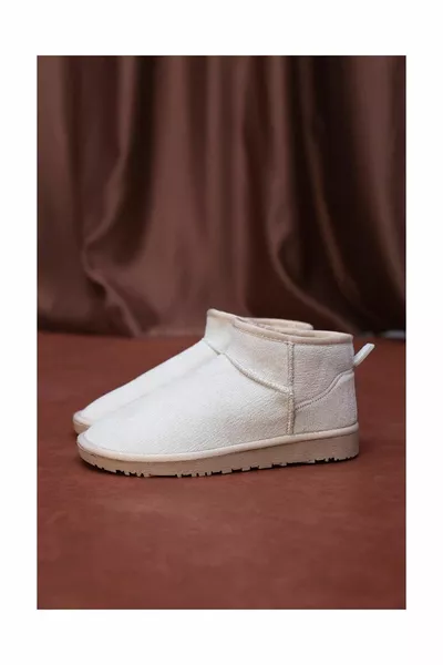 Beige Suede Snow Boots (mini) Women's Boots