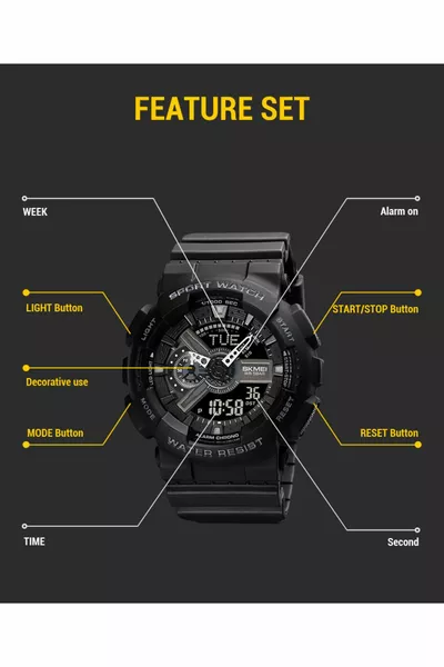 Мужские наручные часы Цифровые аналоговые модные тренды Стильный дизайн