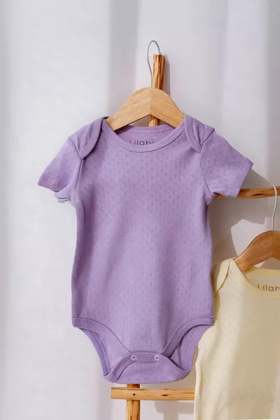 Lot de 3 % coton biologique Jacquard à manches courtes pour bébé