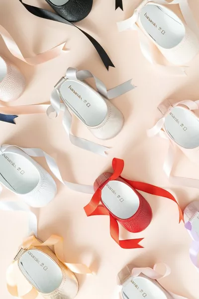 ديانا الشريط جلد طبيعي طفل الباليه الشقق