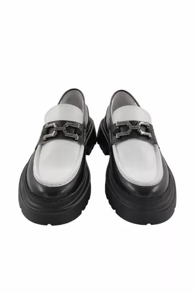  مشبك لوفر كاجوال للرجال أسود وأبيض