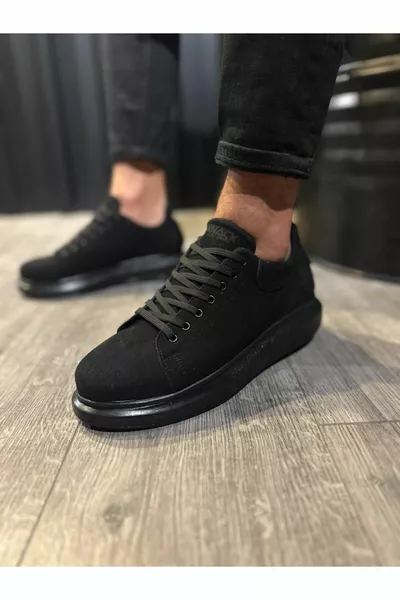 Freizeitschuhe mit hoher Sohle  Schwarzes Wildleder (BLACK SOLE)