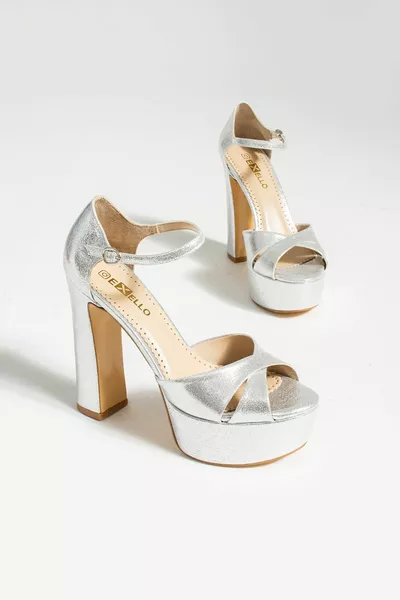 Soft Padded Silver Glitter Platform Shoes