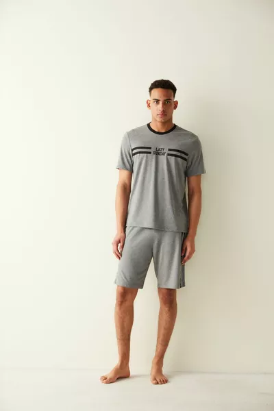 الأخضر كسول الأحد تي شيرت السراويل بيجامة مجموعة