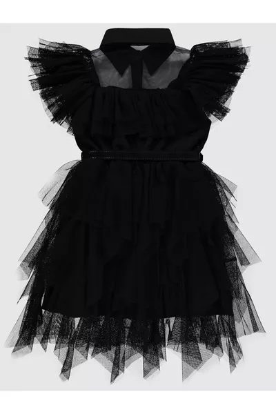 فستان بنات للأطفال  سنة باللون الأسود