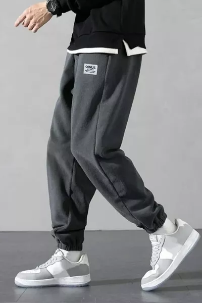 Polar Fabric Oversized Anthracite Men's Sweatpants Oversized Tracksuit
