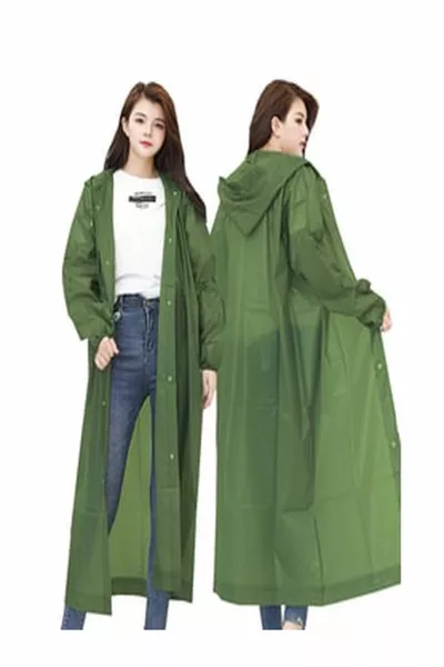 معطف مقاوم للماء والرياح من قماش إيفا باللون الزيتوني