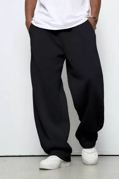 Ultra Loose Fit Baggy Adjustable Hem Comfortable Style Gray Black Dark Gray