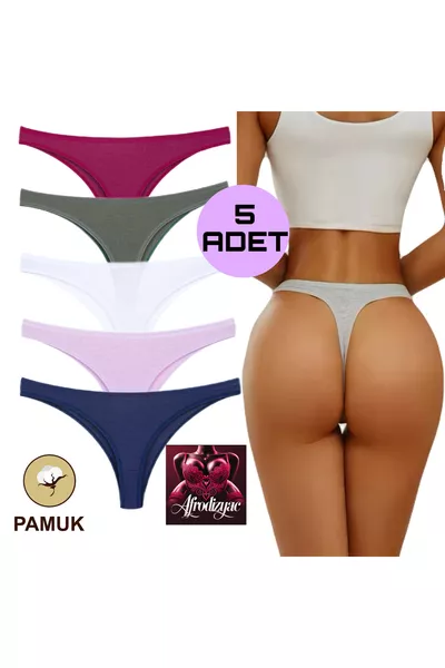 5-Pack Daily Cotton Thongs (Extra Stretchy and Soft)