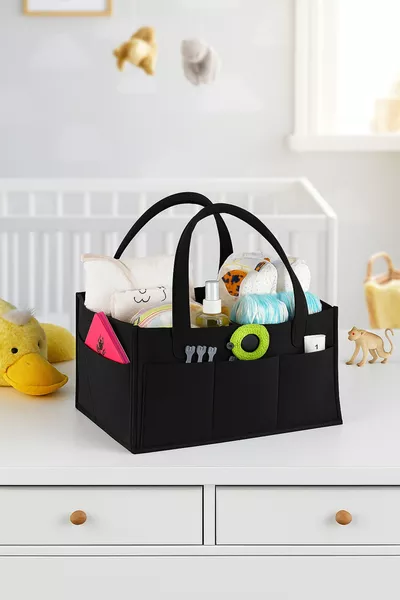 Felt Mom Baby Care Bag Organizer - Black