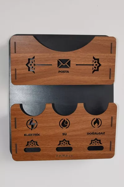 Апартамент Общий Счет & Почтовый Ящик Деревянный МДФ Черный - Вишня