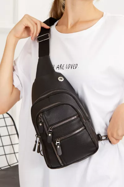 Unisex Vegan Leather, Waterproof, Crossbody Bag, Body Bag, Free Bag Black Color, Daily, Sports