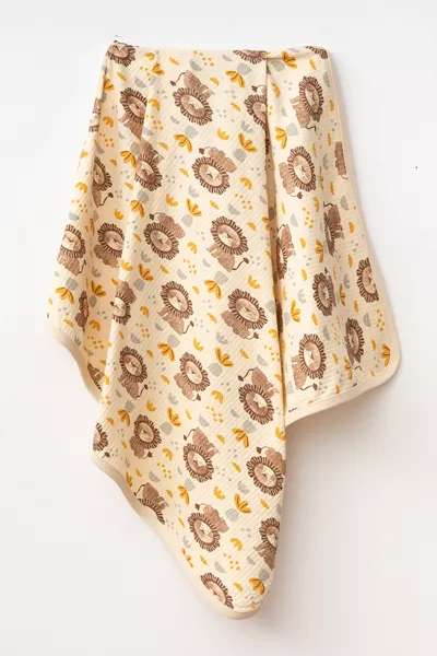 Малки лъвчета Естествен памук  см Еднослойно бебешко одеяло 