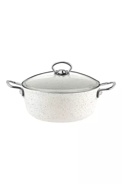 Pentola Profonda in Ghisa Gravita cm Bianca