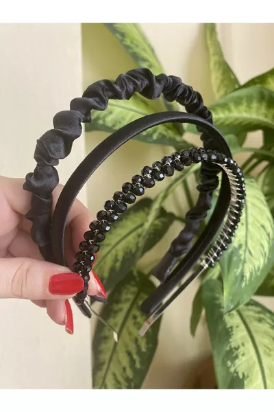 Triple satin and crystal stone crown set