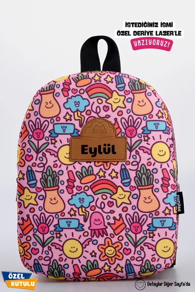 Personalized Name - Smiley Faces 0-8 Years - Preschool, Kindergarten Children's Backpack