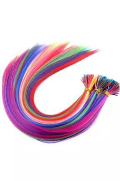 Смесени Цветни Накрайници за Коса и Комплект Аксесоари Боядисани Коса  Бр.