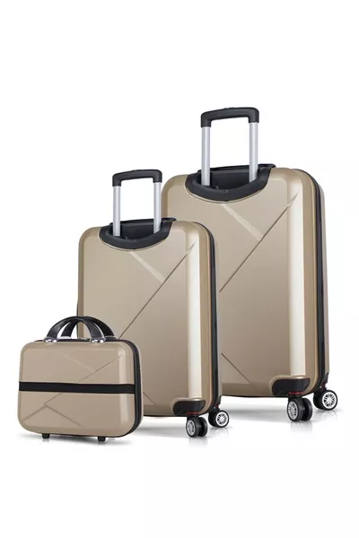 مجموعة حقائب دايموند أب متوسطة الحجم مع حقيبة مكياج ذهبية 3 قطع