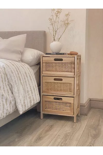 Woodteks Hazeranlı 3-Drawer Nightstand