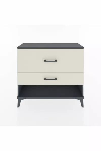 خزانة أدراج أرجيس بمقعدين باللون الأنثراسيت وحجر العقيق