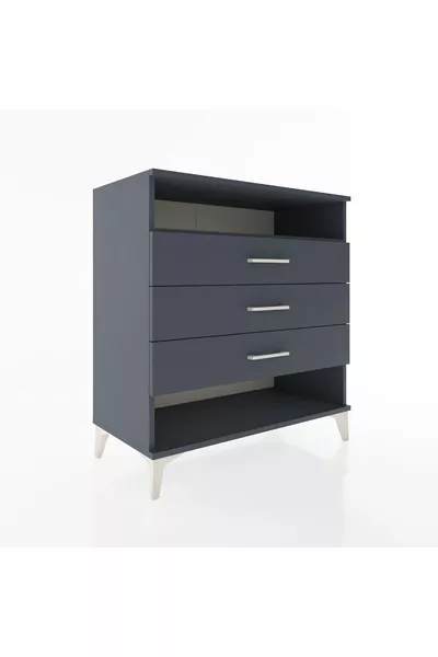 Hyperion Şifonyer Tek Raflı 3 Çekmeceli  Antrasit-Antrasit