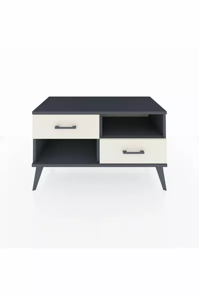 Hyperion Dresser Single Shelf 2 Drawers Anthracite-Anthracite/Stone Gray