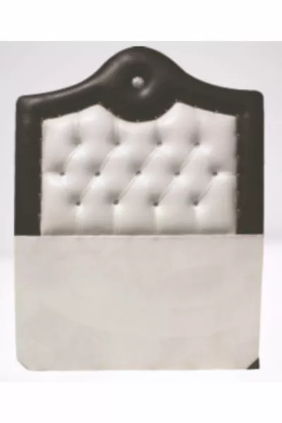 رأس سرير Alc Kral من الجلد الصناعي بلون كريم و بني بتصميم مبطن