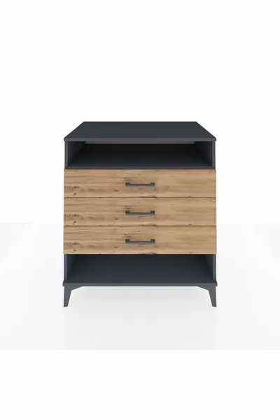 Kronos Dressoir Enkel Plank 3 Laden Antraciet-Den