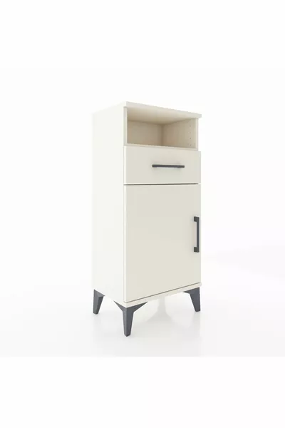 Arges Nachtkastje met 2 planken, 1 lade en 1 deur, Agaatkleur-Agaat