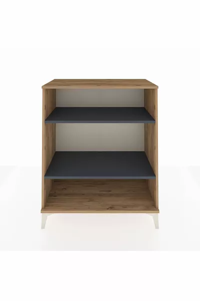 خزانة هايبرين 2 رفص من خشب الصنوبر - أنثراسيت