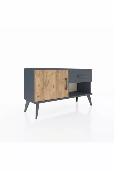 خزانة أرجس بدرج واحد ورف واحد وباب واحد أنثراسيت-صنوبر/أنثراسيت